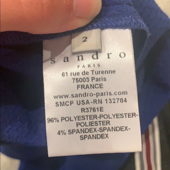 Electric Blue Sandro Mini Dress Size 2 - Picture 4 of 5